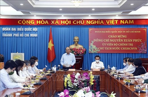 Chủ tịch nước Nguyễn Xuân Phúc thăm, làm việc với Đoàn Đại biểu Quốc hội Thành phố Hồ Chí Minh